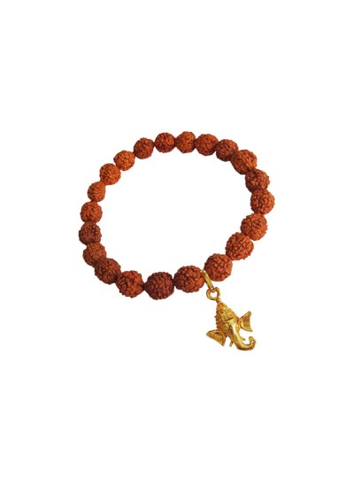 Ganesha Charm Rudraksha Bracelet For Men